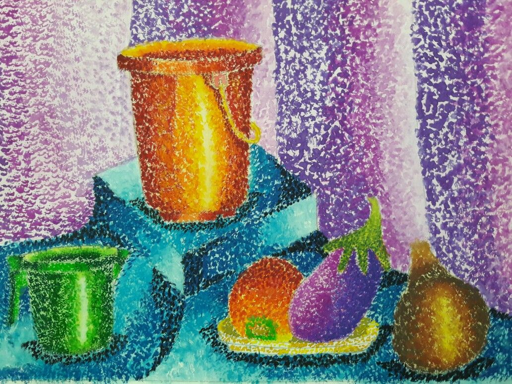 1032x774 Still Life Paintings For Intermediate Still Life Painting (Bucket - Brinjal Painting