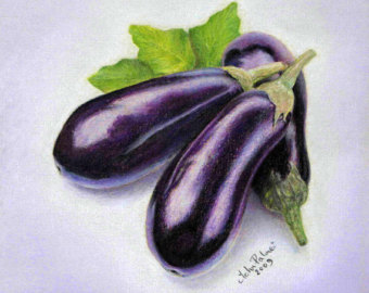 340x270 Eggplant Art Etsy - Brinjal Painting