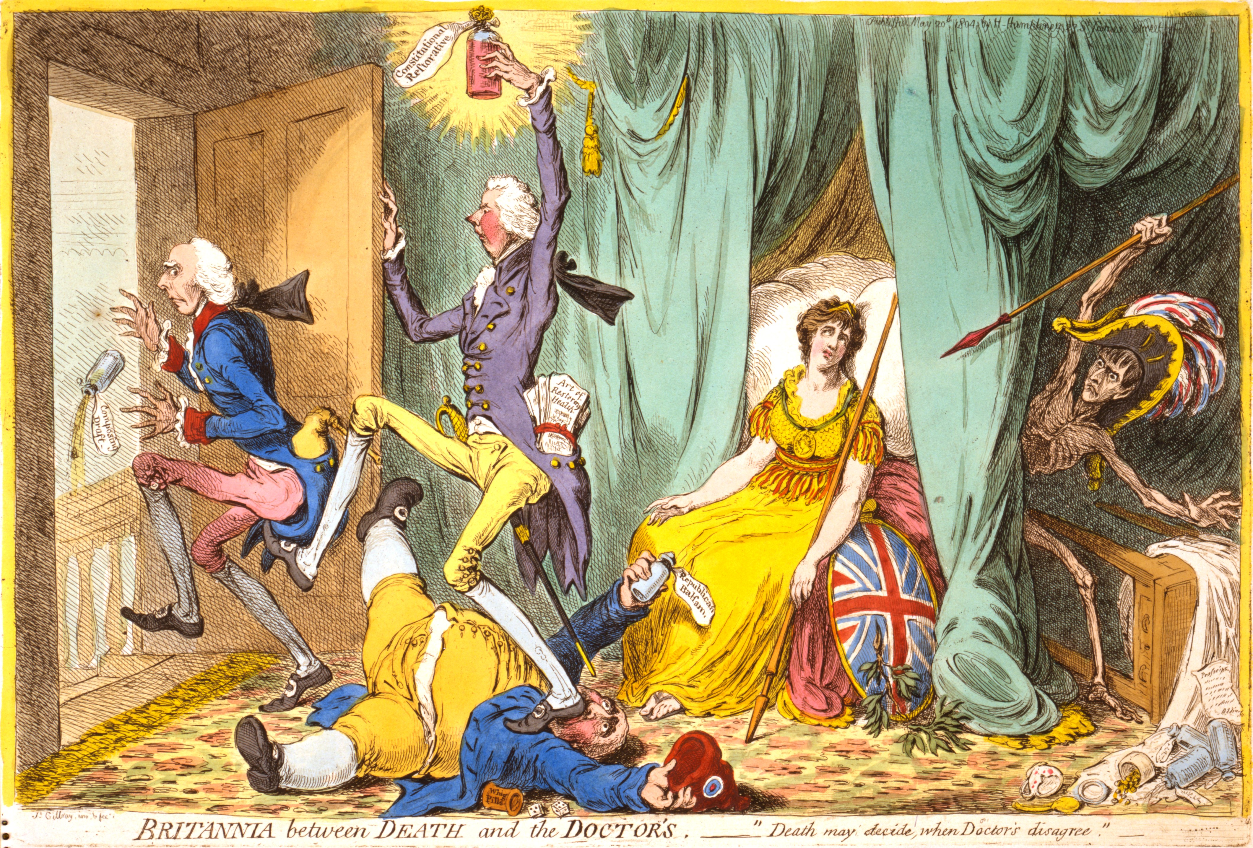 4241x2871 Filebritannia Between Death And The Doctors Gillray.jpg - Britannia Painting