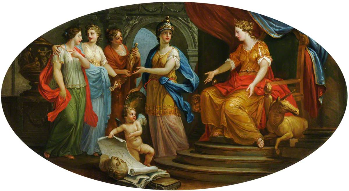 1200x657 Minerva Presenting The Personifications Of The Arts Of Painting - Britannia Painting