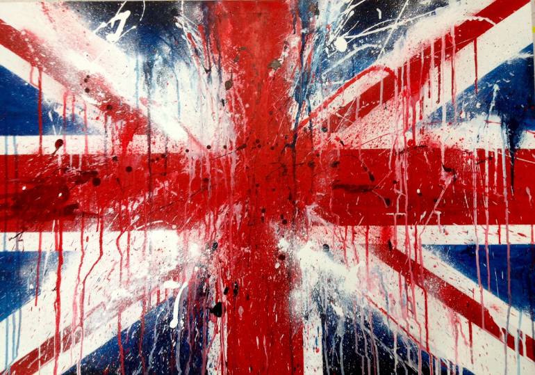 770x539 Saatchi Art Bleeding British Flag Painting By - British Flag Painting