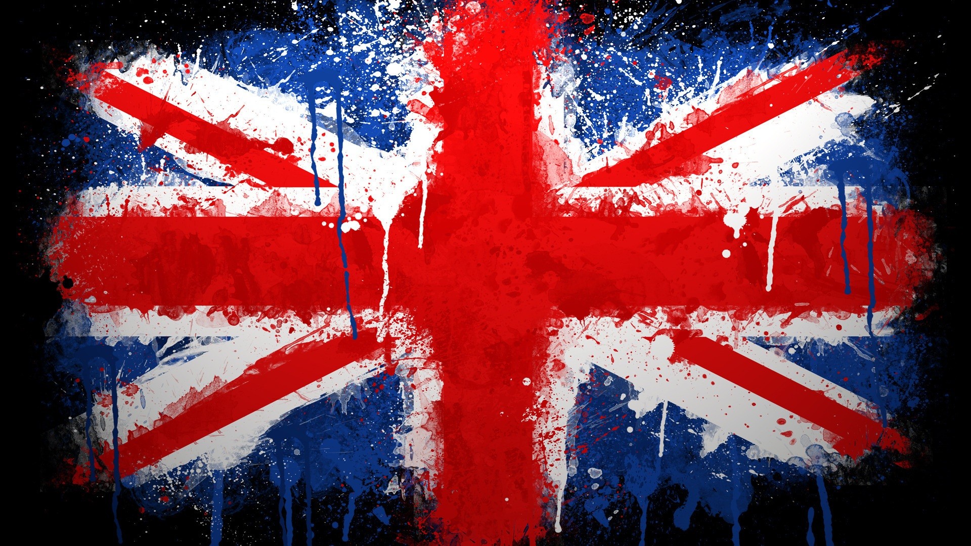 1920x1080 Uk, Flag, Union Jack, Paint Splatter, British Flag - British Flag Painting