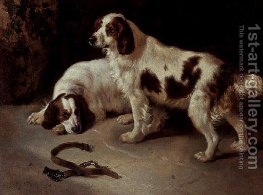 539x399 Brittany Spaniels George W. Horlor Reproduction 1st Art Gallery - Brittany Spaniel Painting