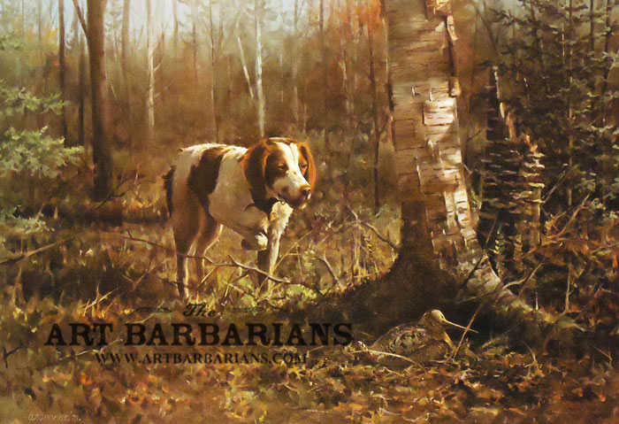 700x479 Wildlife Art Prints Plus Original Paintings With A Wide Selection - Brittany Spaniel Painting