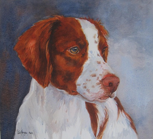 530x480 Edie Fagan - Brittany Spaniel Painting
