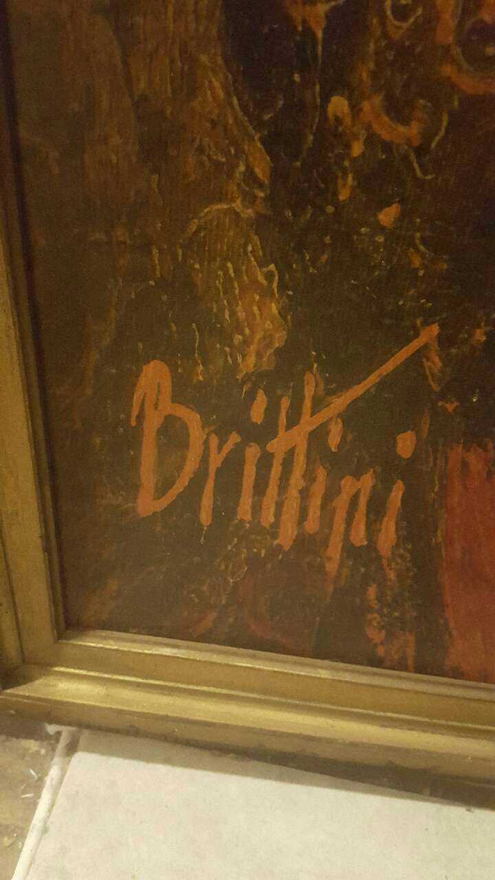 720x1280 Used Vintage Painting By Brittini For Sale In Compton - Brittini Painting