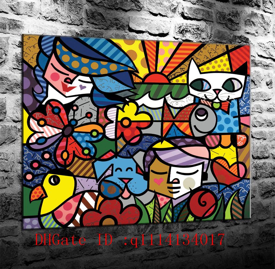 950x930 Romero Britto 29 ,canvas Prints Wall Art Oil Painting Home Decor - Britto Painting