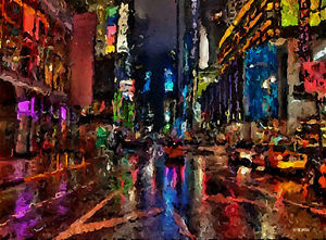 300x221 New York Times Square Broadway Painting Giclee Canvas 16x20 - Broadway Painting
