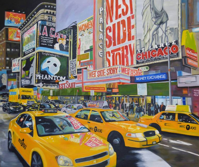 770x645 Saatchi Art Broadway Painting By Janet Bendyna - Broadway Painting