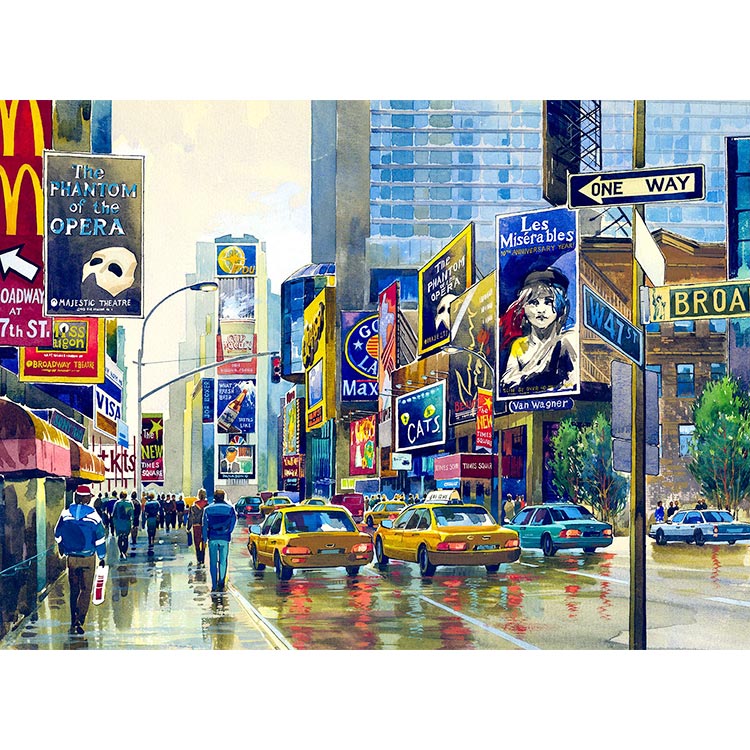 750x750 Broadway New York Art - Broadway Painting