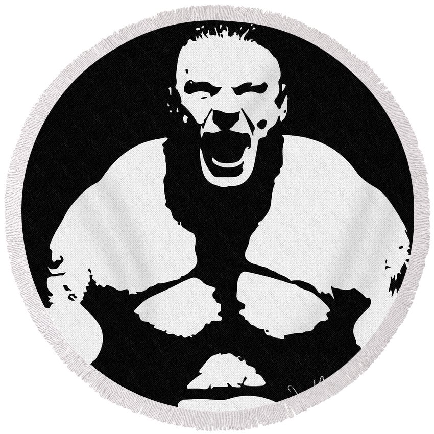 850x850 Brock Lesnar Round Beach Towel For Sale By Daniel Quinn - Brock Lesnar Painting
