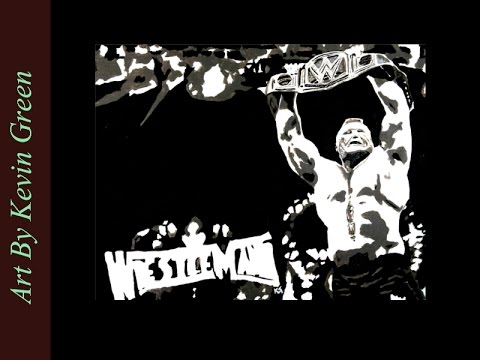480x360 Brock Lesnar Wrestlemania 33 Speed Painting - Brock Lesnar Painting