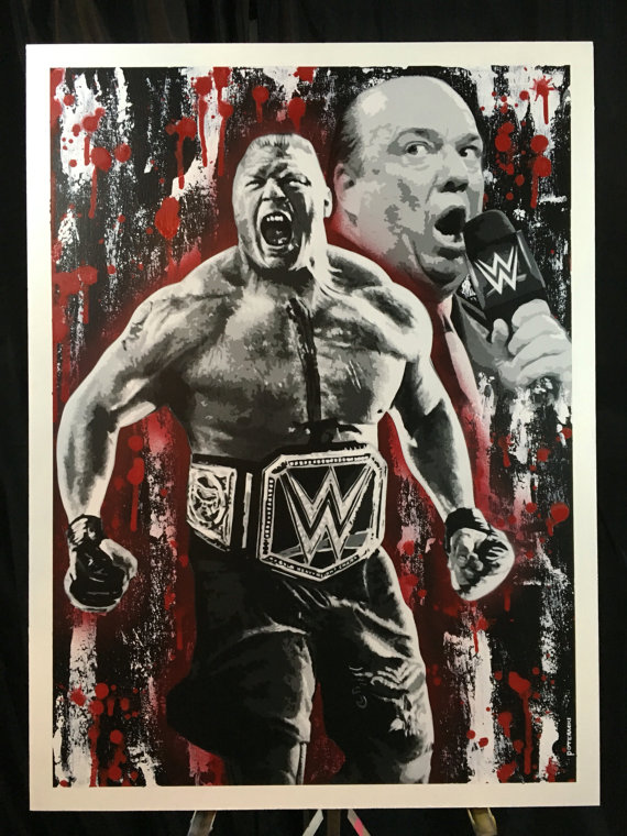570x760 Brock Lesnar And Paul Heyman Stencil Painting - Brock Lesnar Painting