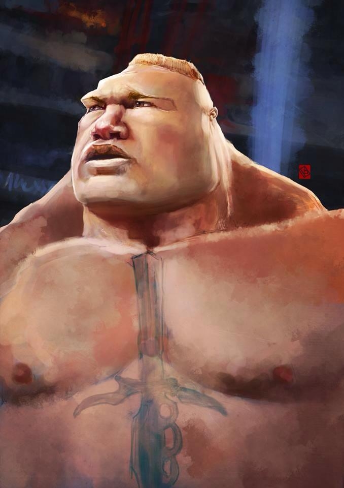 678x960 Brock Lesnar By Khasis Lieb On Visualart - Brock Lesnar Painting