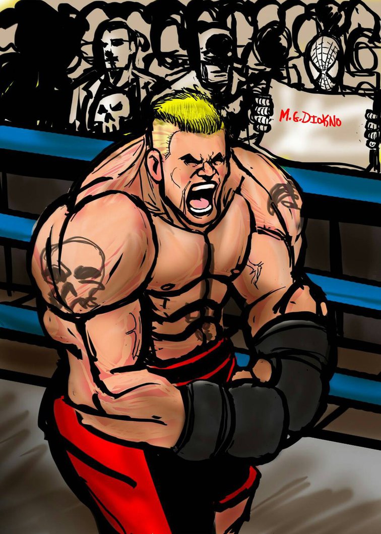 756x1058 Brock Lesnar Speed Painting By Ronnin007 Md - Brock Lesnar Painting