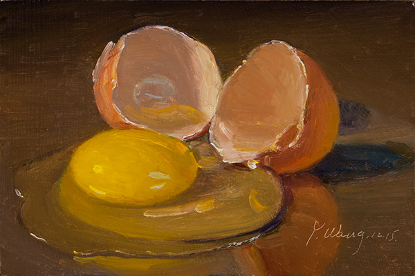 600x400 Daily Painters Marketplace Broken Egg Painting A Day Original - Broken Eggs Painting
