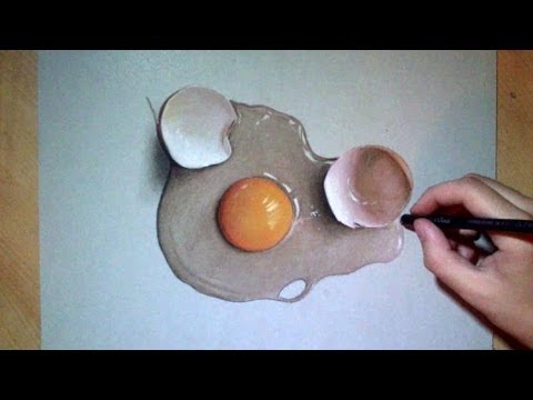 480x360 How I Draw A Crazy Realistic Egg - Broken Eggs Painting