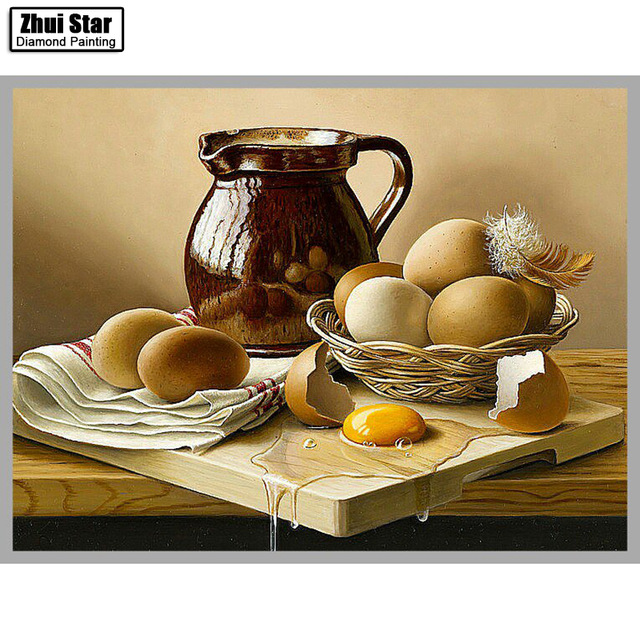 640x640 5d Diy Diamond Embroidered Acupuncture Cross Stitch Broken Eggs - Broken Eggs Painting