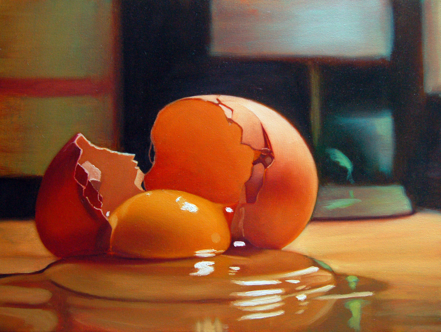 900x678 Broken Egg By Tomschmitt - Broken Eggs Painting
