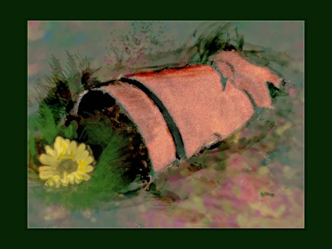 650x488 Broken Pot And Flower By Stanley Grimes - Broken Flower Pot Painting
