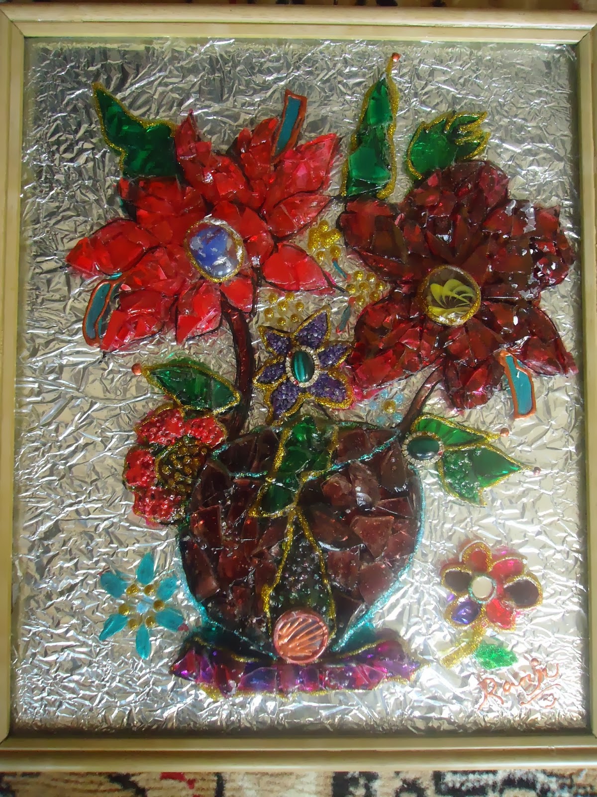 1200x1600 Sriyuktha's Arts And Crafts Broken Glass Art (Glass Painting) - Broken Glass Painting