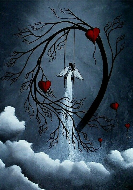 550x783 Pin By Mavis On Fantasy Angel, Paintings And Acrylic - Broken Heart Painting
