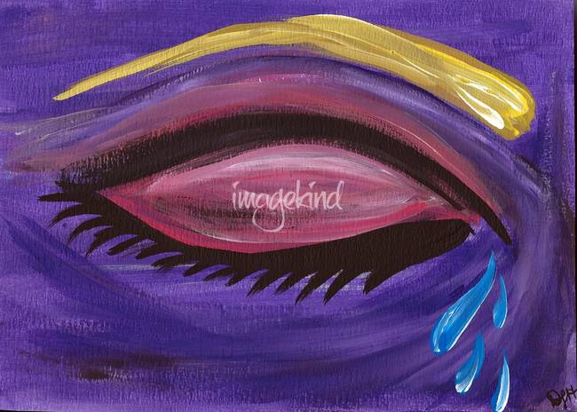 650x464 Tears In Blue Eyes, Broken Heart By Deanna Hughey - Broken Heart Painting