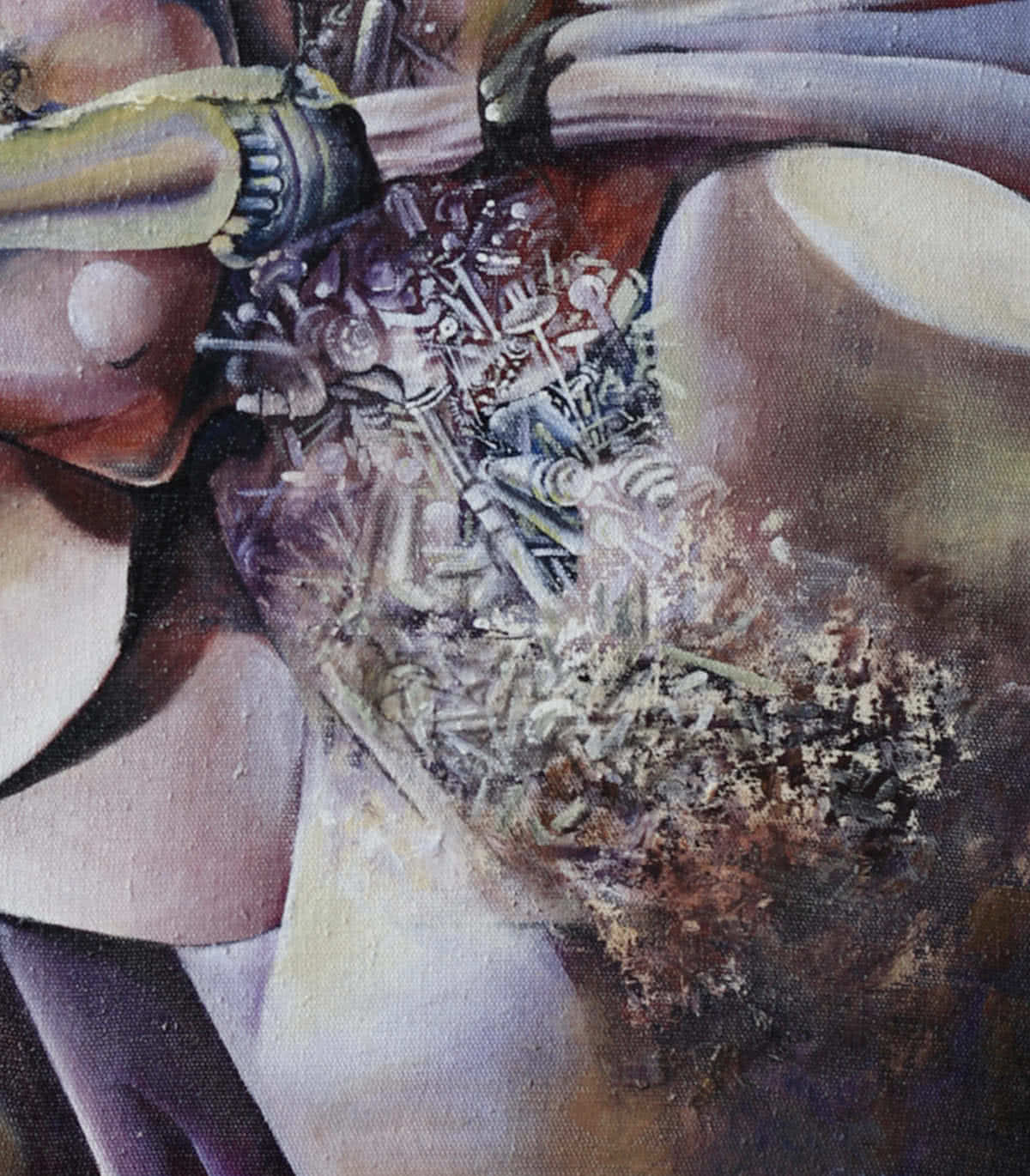 1200x1370 The Broken Heart By Samson Gabriel Original Abstract Painting - Broken Painting