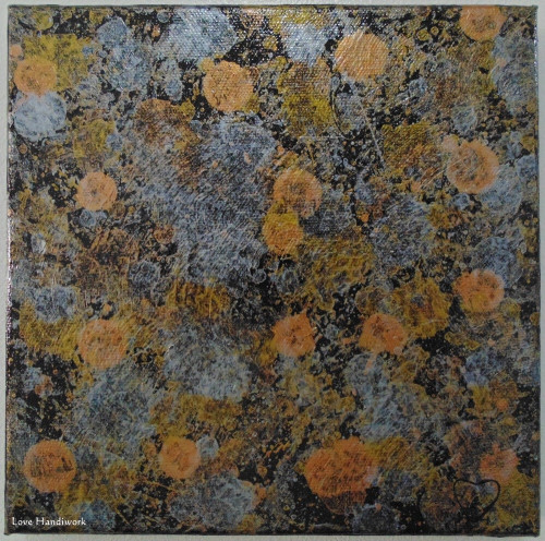 500x496 Gold, Silver, Copper Amp Bronze Metallic Abstract Square Painting - Bronze Painting