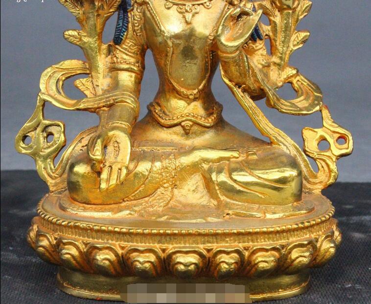 758x622 Tibet Buddhism Bronze Painting Seat 7 Eyes White Tara Goddess - Bronze Painting