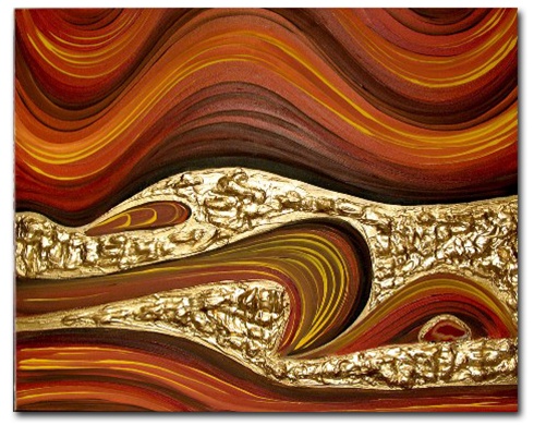 490x390 Bronze Wave - Bronze Painting