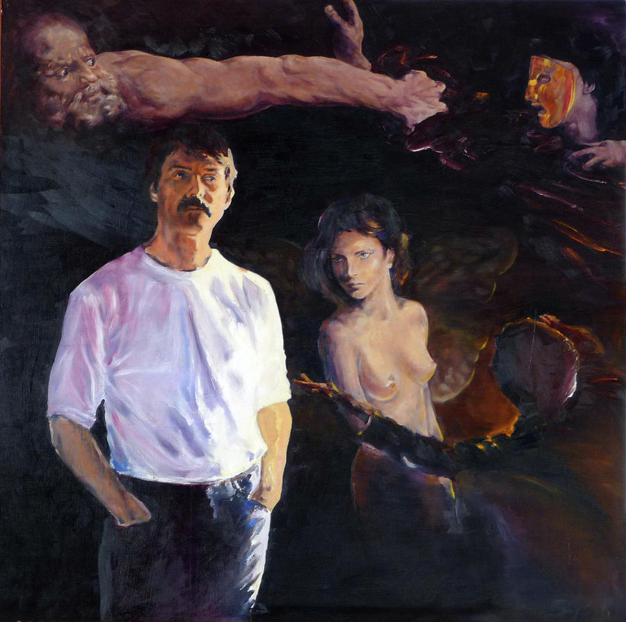 900x895 Folly After Bronzino Or Story Of My Life Painting By Peter Iverson - Bronzino Painting