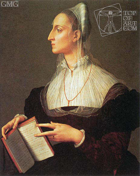 463x579 Portrait Of Laura Battiferri Bronzino Painting Reproduction - Bronzino Painting