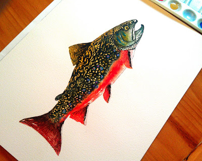400x319 A Year On The Fly Painting Brook Trout - Brook Trout Painting