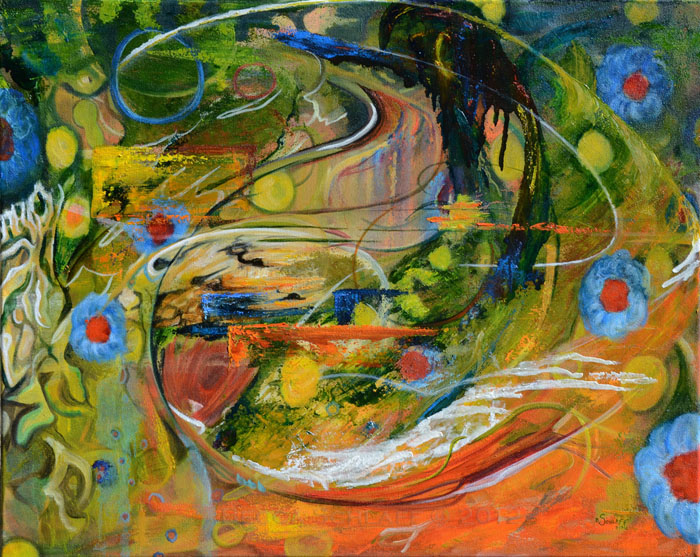 700x557 Brook Trout Painting, Abstract Style. - Brook Trout Painting