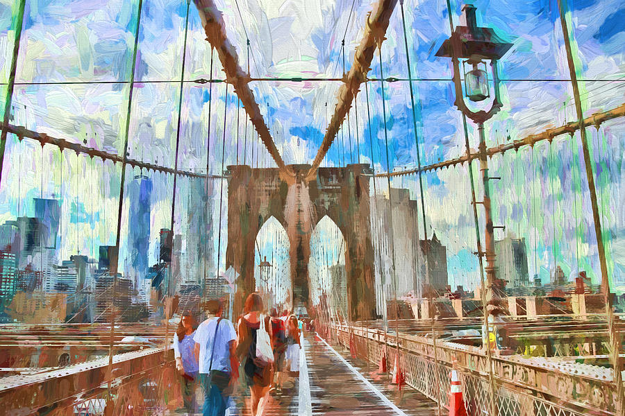 900x600 Brooklyn Bridge Walkway - Brooklyn Bridge Painting