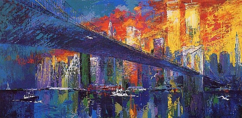 800x391 Leroy Neiman The Brooklyn Bridge Painting 50% Off - Brooklyn Bridge Painting