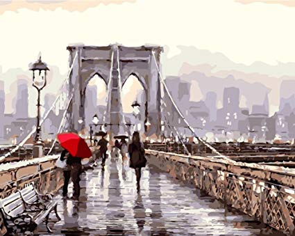 425x339 Yeesam Art New Diy Paint By Number Kits For Adults - Brooklyn Bridge Painting