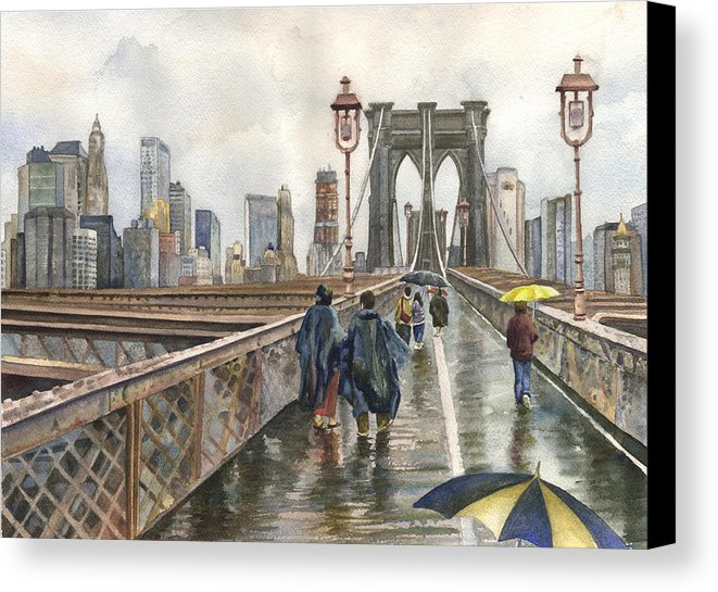 661x545 Brooklyn Bridge Canvas Print Canvas Art By Anne Gifford - Brooklyn Bridge Painting Canvas