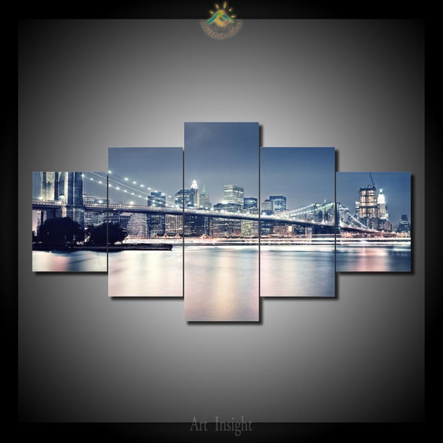 640x640 5 Pieces Hd Printed Brooklyn Bridge Wall Decor Painting Canvas Art - Brooklyn Bridge Painting Canvas