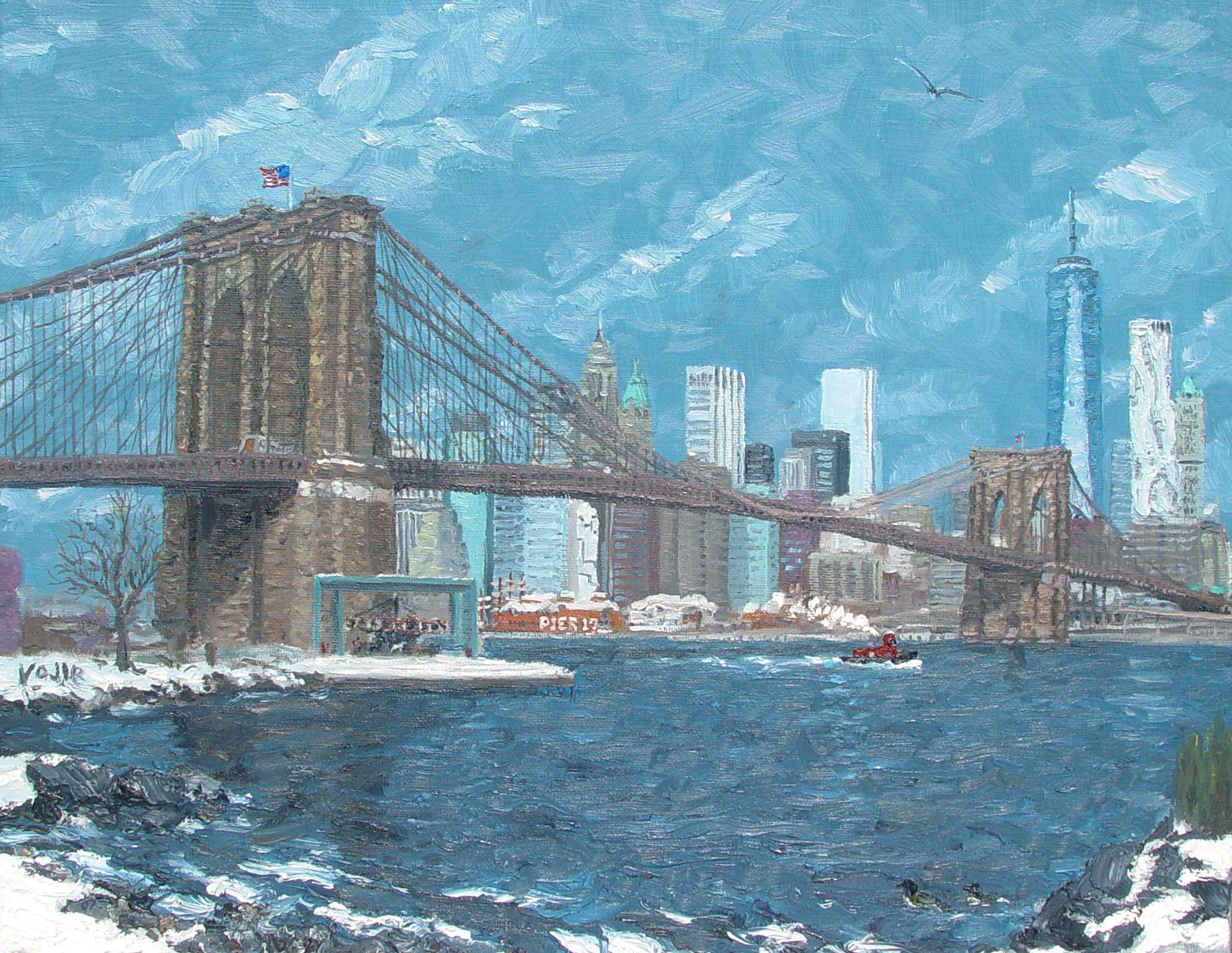 2075x1605 For Sale Bridge In (New York) Urban - Brooklyn Painting