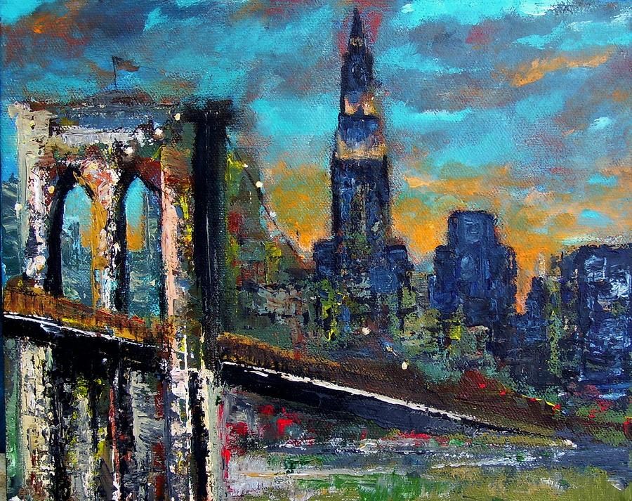 900x713 The Brooklyn Bridge Painting - Brooklyn Painting
