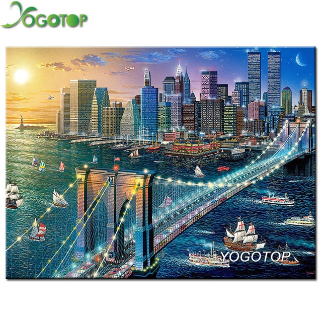 640x640 Yogotop Diamond Embroidery Diy Diamond Painting Cross Stitch Kit - Brooklyn Painting