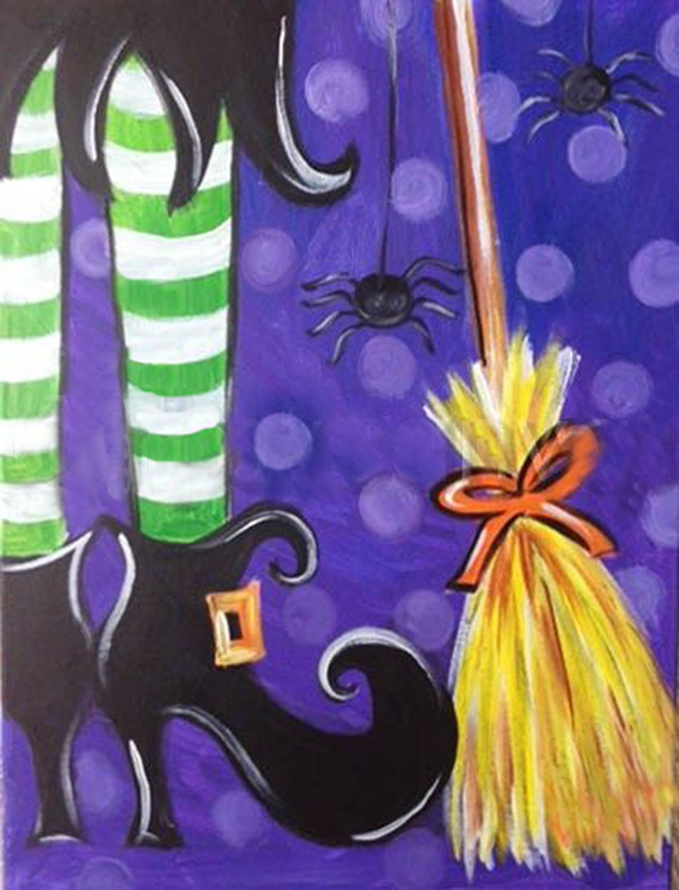 1400x1833 The Witch And The Broom Paint Fun Studio - Broom Painting