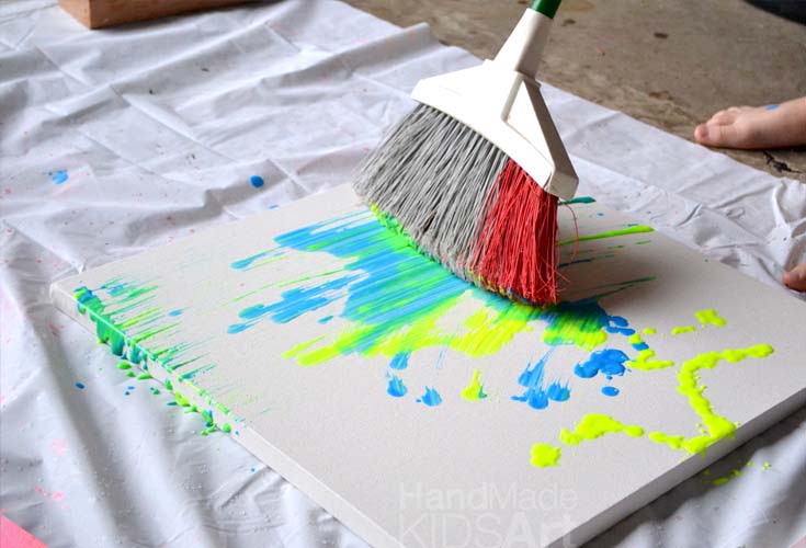 735x500 Dale Chihuly Action Painting For Kids - Broom Painting
