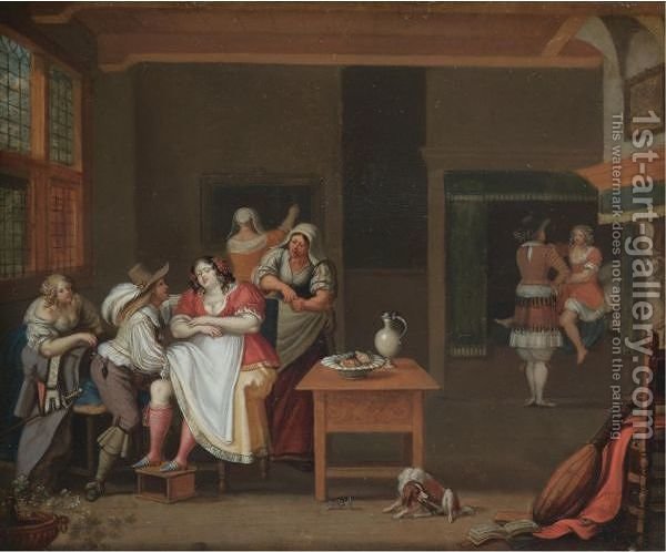 600x498 A Bawdy Brothel Interior Mattias Dietrich Reproduction 1st Art - Brothel Painting