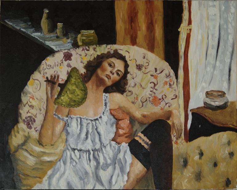 770x617 Saatchi Art Brothel. Posing To A Photographer Painting By Iryna - Brothel Painting