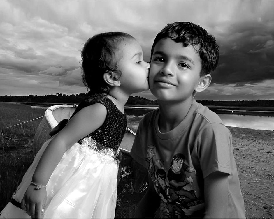 940x752 Digital Painting Of Brother And Sister - Brother And Sister Painting