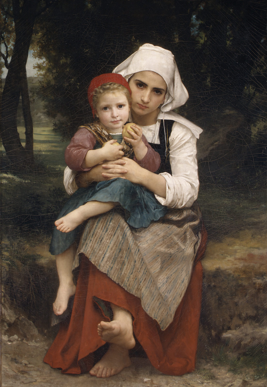 1034x1500 Breton Brother And Sister William Bouguereau 87.15.32 Work - Brother And Sister Painting