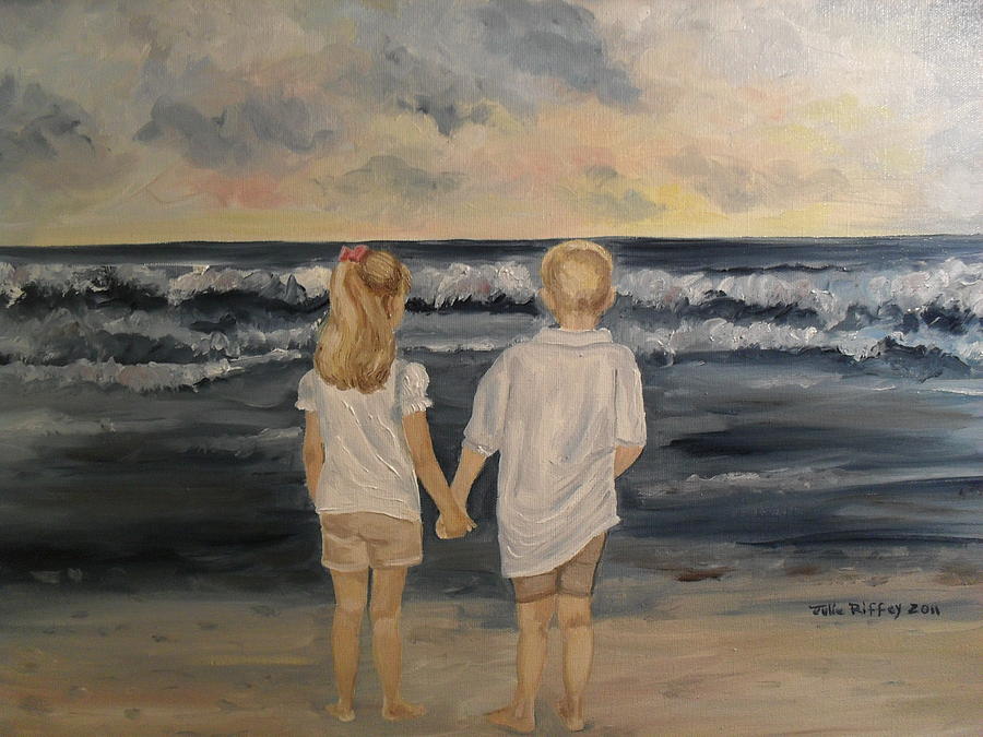 900x675 Brother And Sister Painting By Julie Brugh Riffey - Brother And Sister Painting